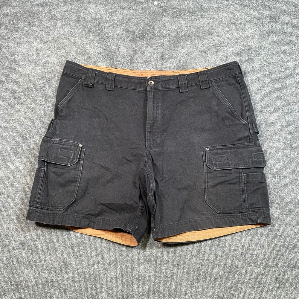 Duluth Trading Co Fire Hose Cargo Shorts Mens 44 Black Relaxed Fit 9 Inseam